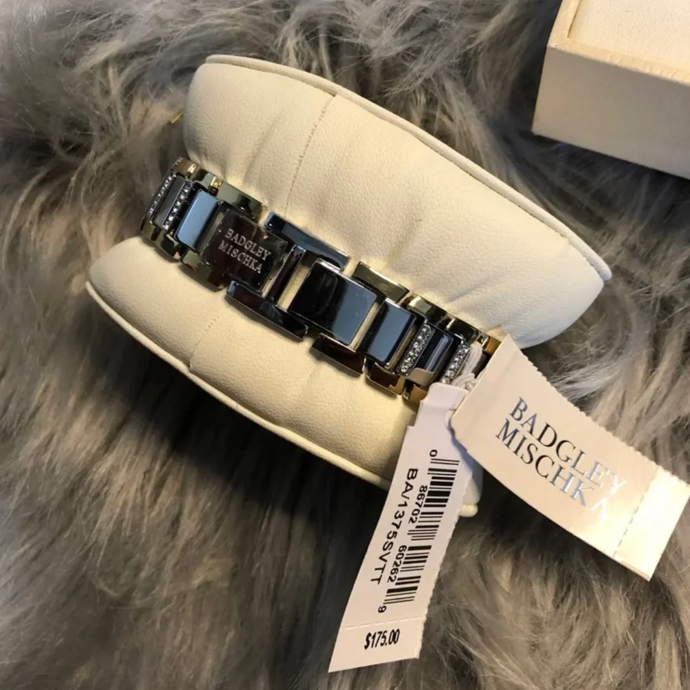 🆕New Badgley Mischka Two Tone Crystal Watch NWOT